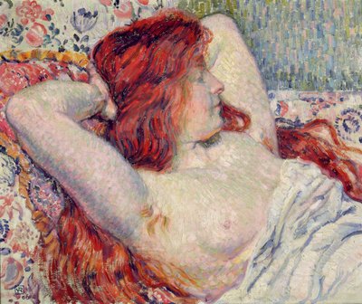 赤い髪の女、1906 作： Théo van Rysselberghe